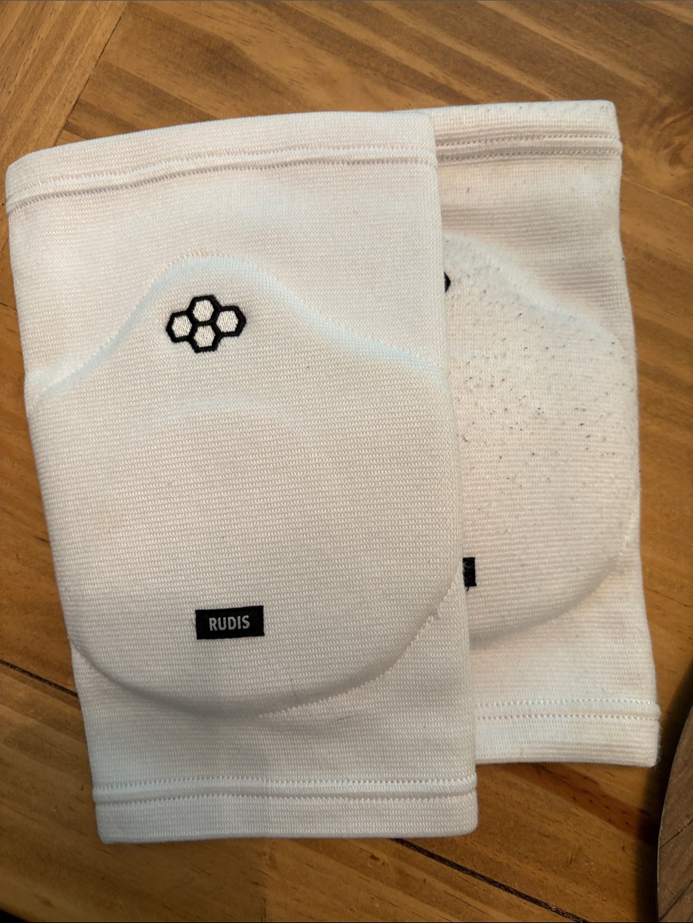 Rudis Men's White Athletic Knee Sleeves with Padded Support